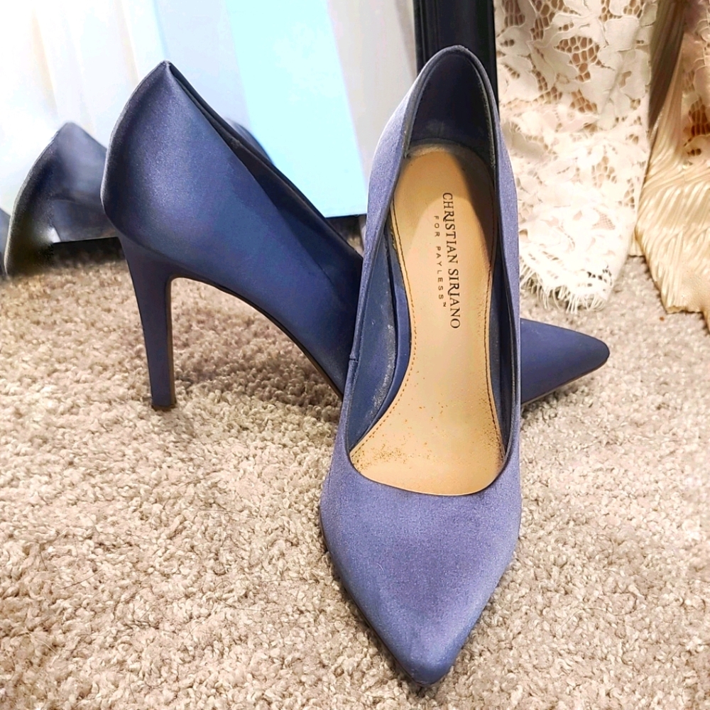 Ice blue Satin Christian Siriano Heel 4"